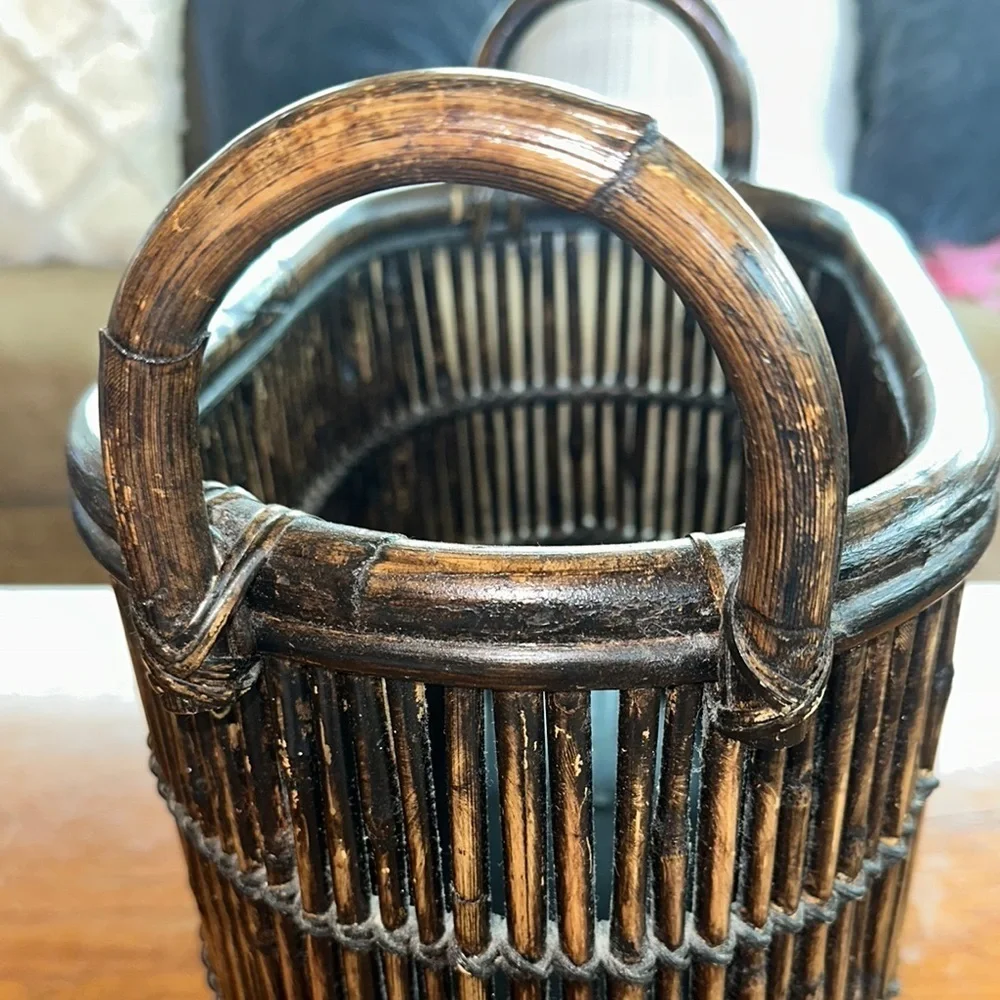 Farmhouse Rustic Brown Wicker Basket